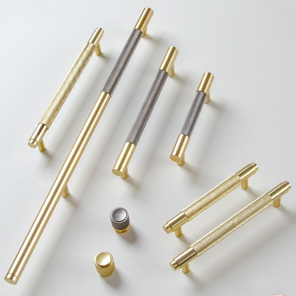 Gold Knurling cabinet handles